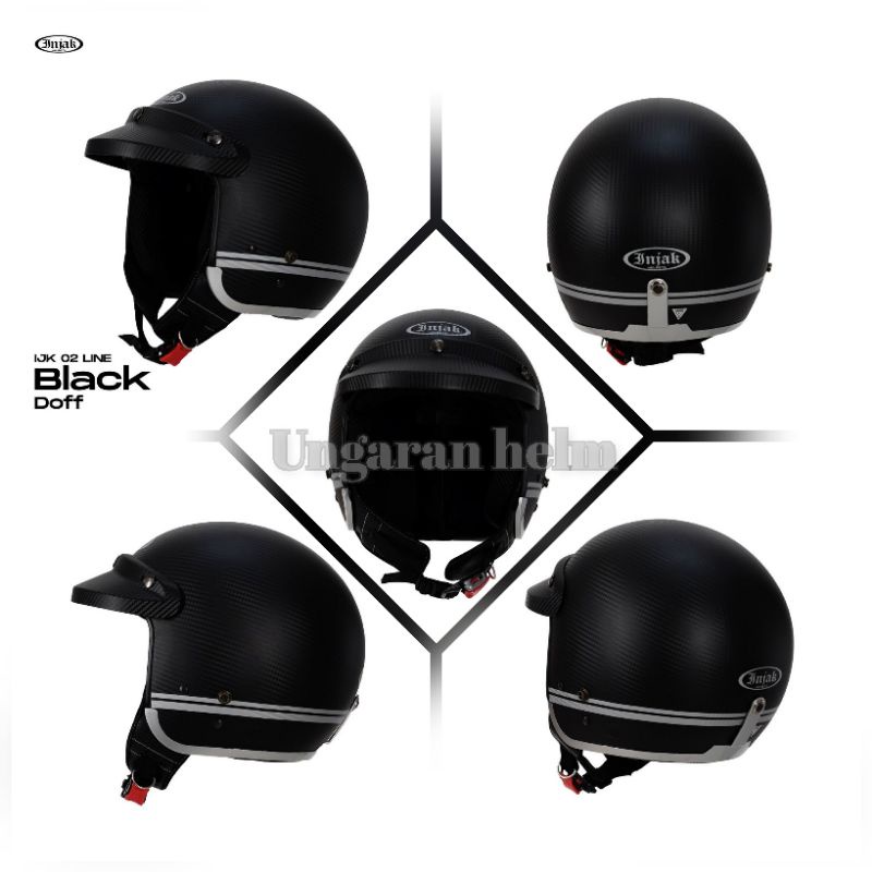 Helm injak hitam doff retro | Injak Helm