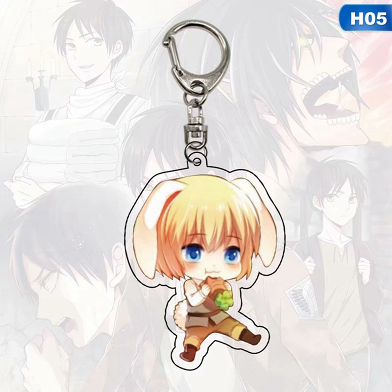 Gantungan Kunci Anime Attack On Titan Dengan 5 Figur Chibi