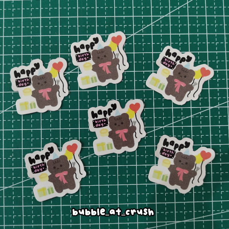 

(bubble_at_crush) birthday bear stickers