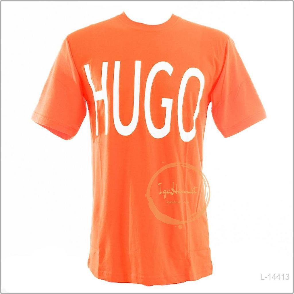 KAOS OBLONG LAKI LAKI LENGAN PENDEK ORANGE HUGO L[L14413]