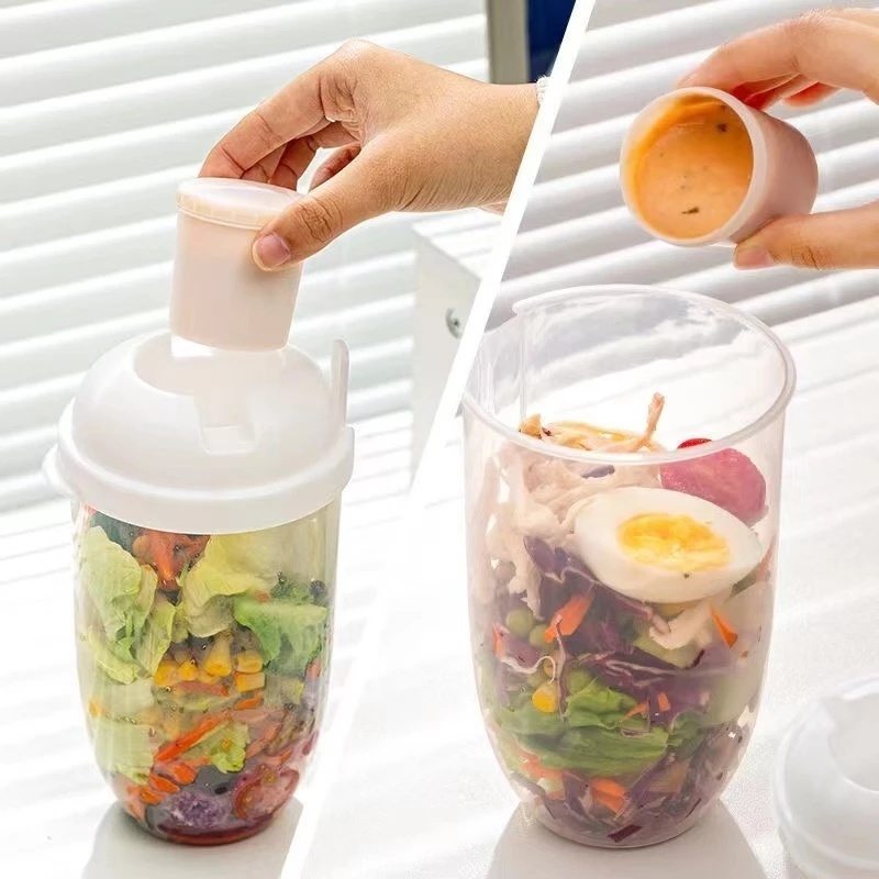 Kotak Makan Siang Bentuk Botol Dengan Garpu Ukuran 1000ML Untuk Salad