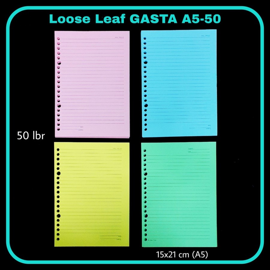 Jual Bos Kertas Loose Leaf A Warna Refil Binder Note Isi Kertas