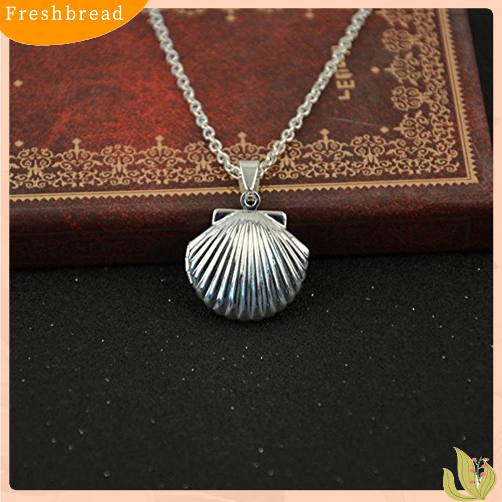 [TERLARIS]Women's Stylish Sea Shell Locket Pendant Alloy Chain Necklace Jewelry Gift