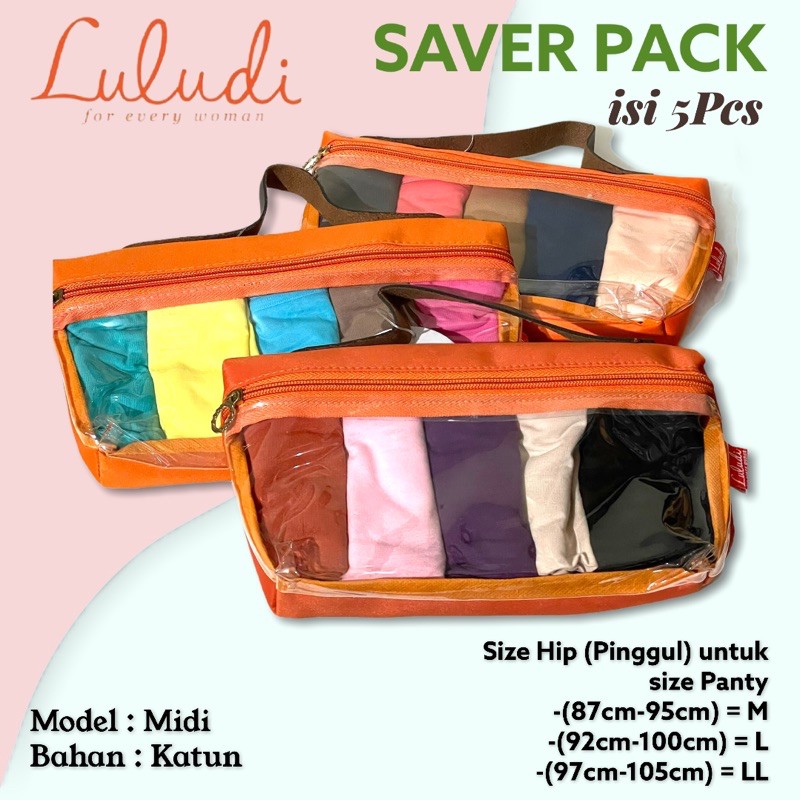 Luludi Panty Saver isi 5 Pcs / Katun / Celana dalam Wanita Hemat