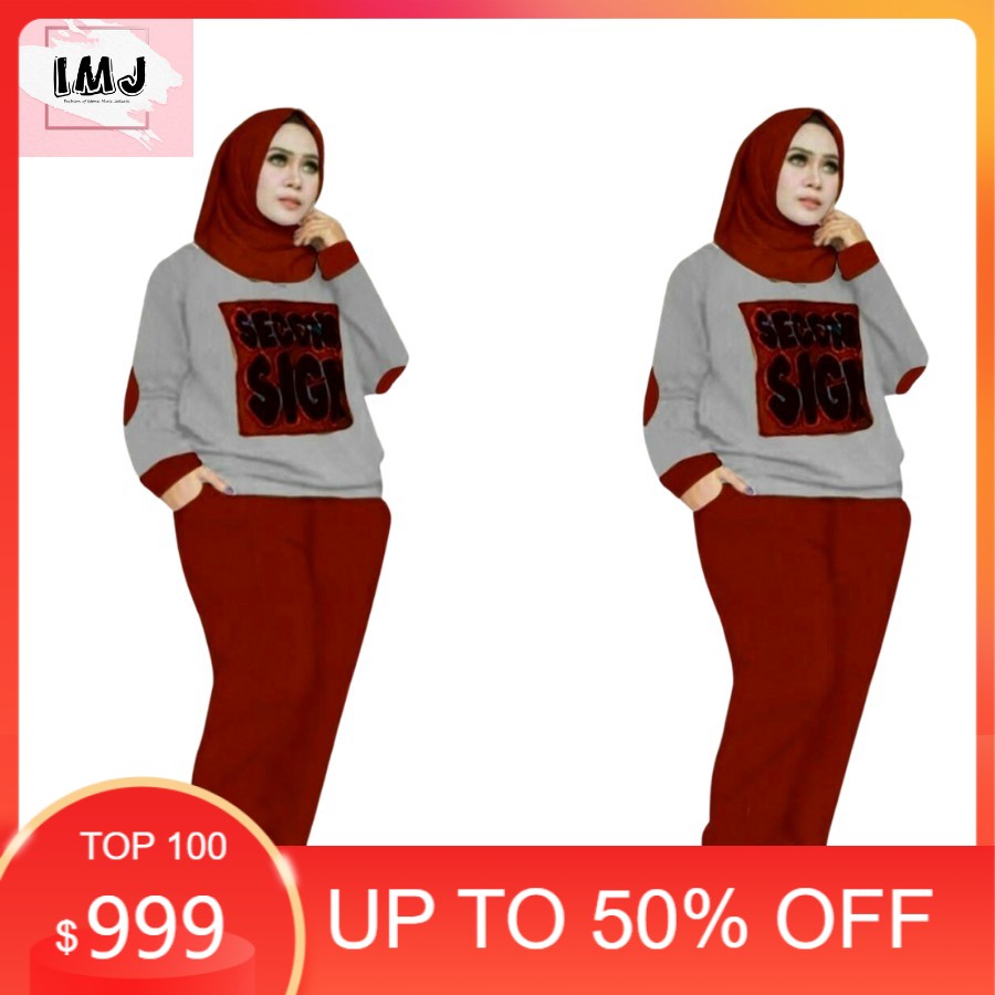 SETELAN SARIS JUMBO SETELAN TRAINING OLAHRAGA WANITA ZUMBO SETELAN JUMBO FASHION MUSLIMAH