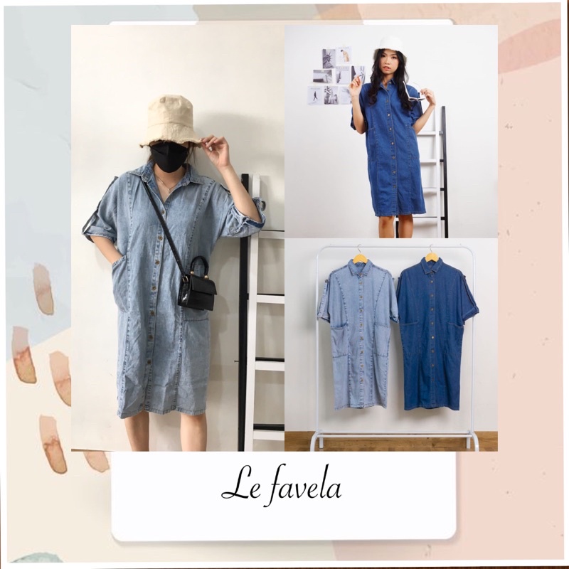Saskia Denim Dress / dress denim wanita.