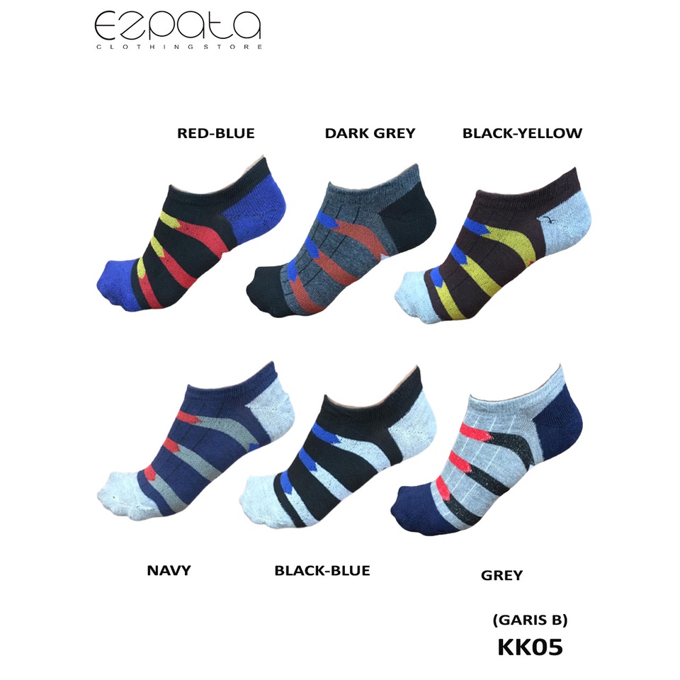 Kaos Kaki Pria Hidden Socks Kaus Kaki Olahraga Motif RANDOM