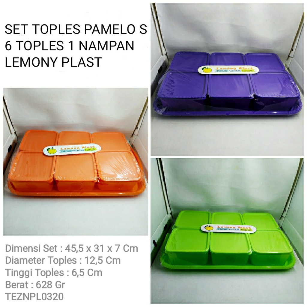 TOPLES PAMELO SMALL SET 6 TOPLES DAN 1 NAMPAN LEMONY PLAST TEZNPL0320