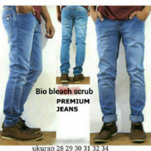 Celana jeans premium bio bleach scrub