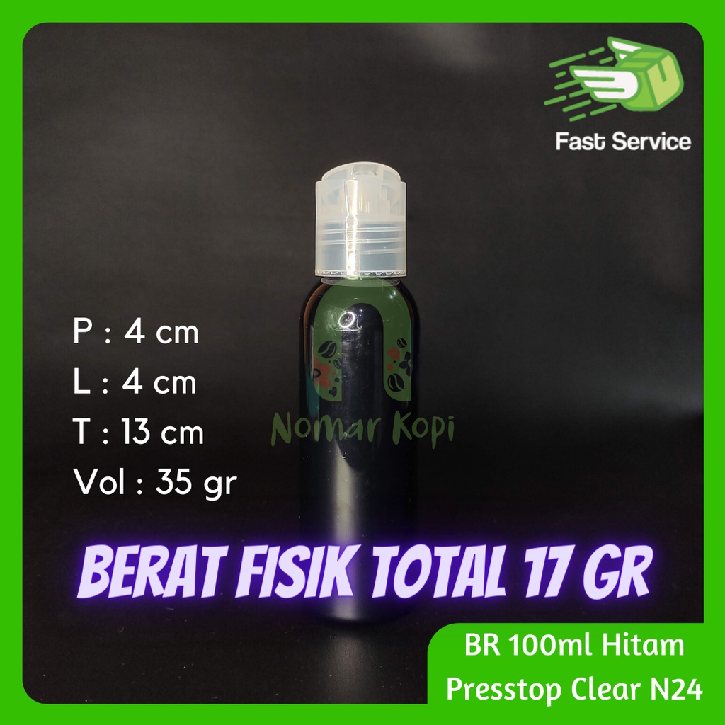 Botol 100ML BR HITAM Presstop