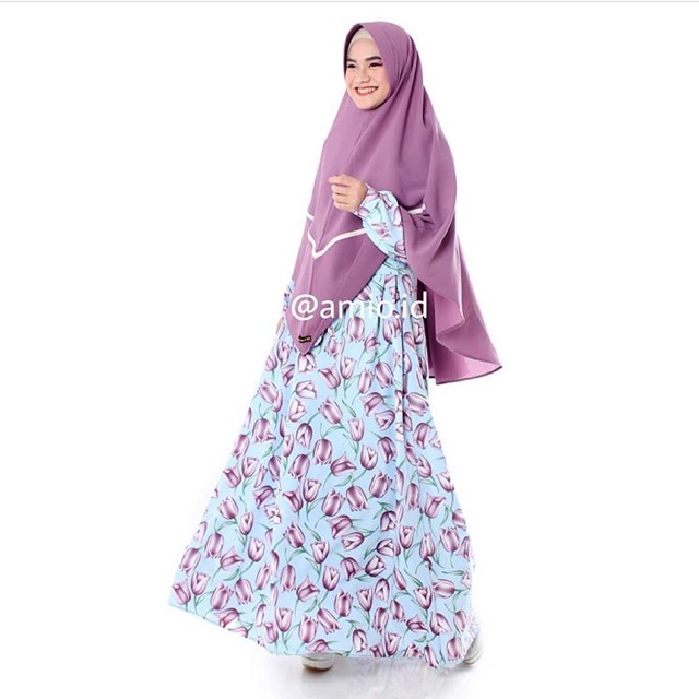 TULIP UNGU AmiO gamis wolfis PREMIUM size S M