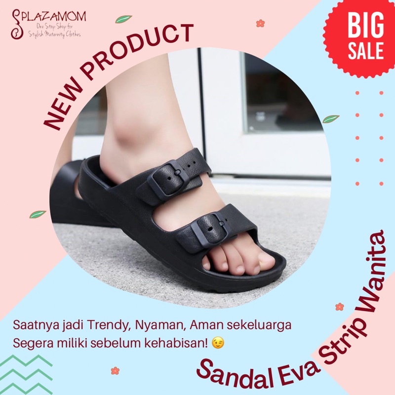 sandal EVA karet WANITA DEWASA keluarga family strap strip 2 selop sendal slippers ringan nyaman anti slip awet kualitas premium untuk outdoor indoor