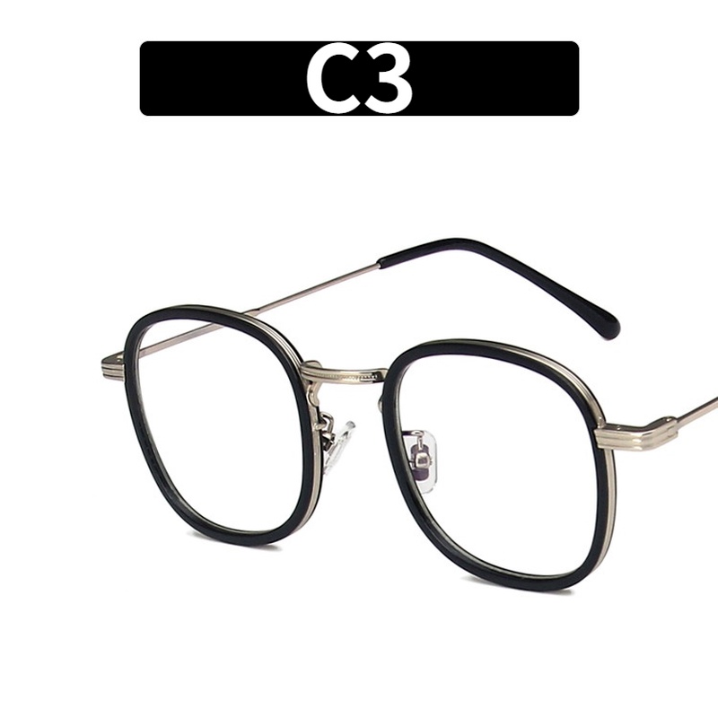 (YUZHU) COD Fashion Korea Anti Blue Light Tortoiseshell Square Frame Kacamata Wanita Yang Dapat Diganti