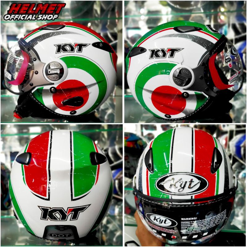 Helm Kyt Elsico Solid & Motif-#1 White Green