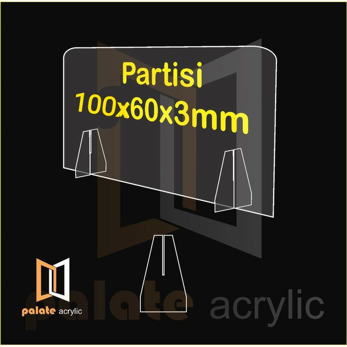 PARTISI / SEKAT UKURAN CUSTOM / PEMBATAS MEJA AKRILIK TEBAL 3MM / PARTISI ACRYLIC