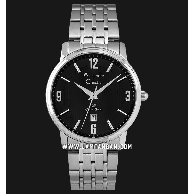 Alexandre Christie AC 8327 MD BSSBA Men Black Dial Stainless Steel Strap
