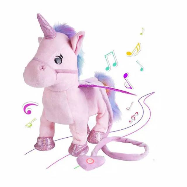  Boneka  Unicorn  Musik Berjalan Bergoyang Shopee Indonesia