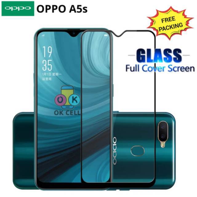 TG Anti Gores Layar Full Oppo A5s Tempered Glass 9D Full Screen Protector Premium