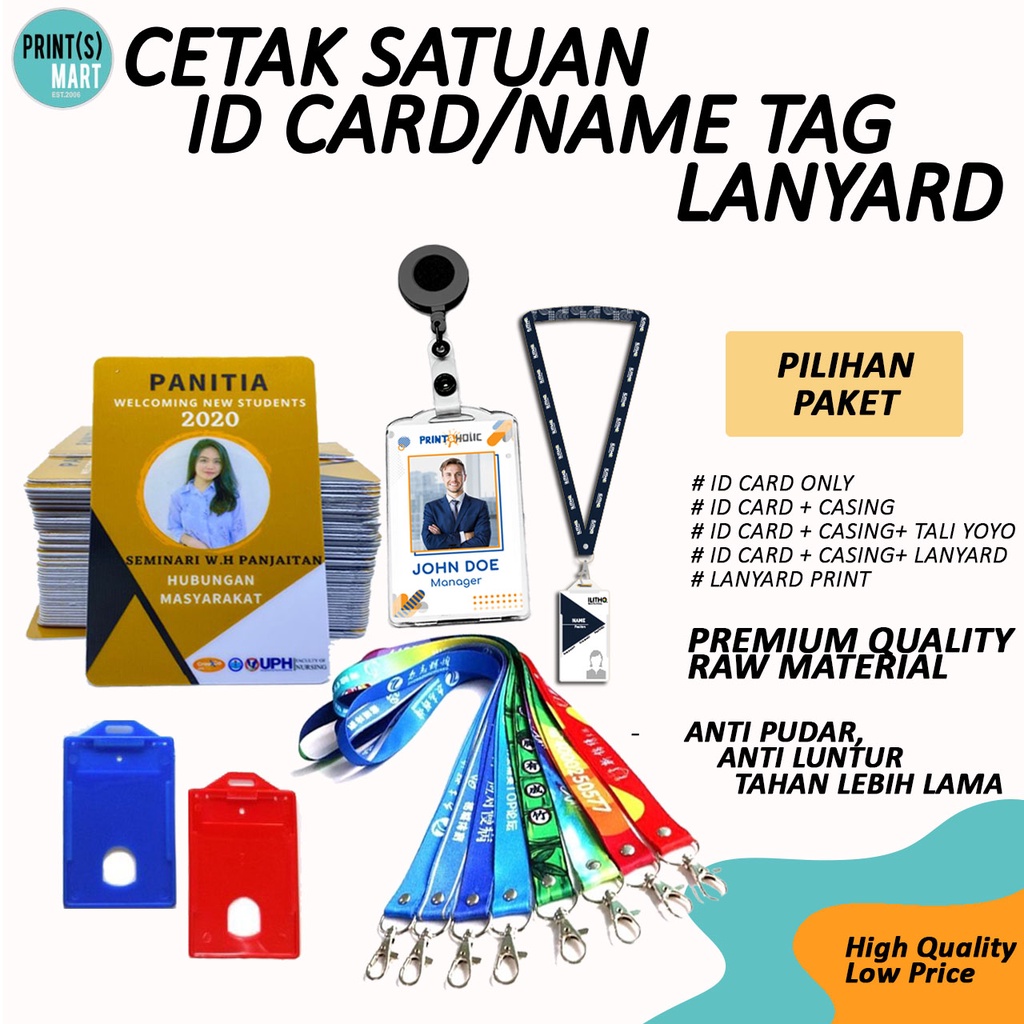 

[Sample] Cetak Satuan Lanyard Id Card Name tag Yoyo Custom design