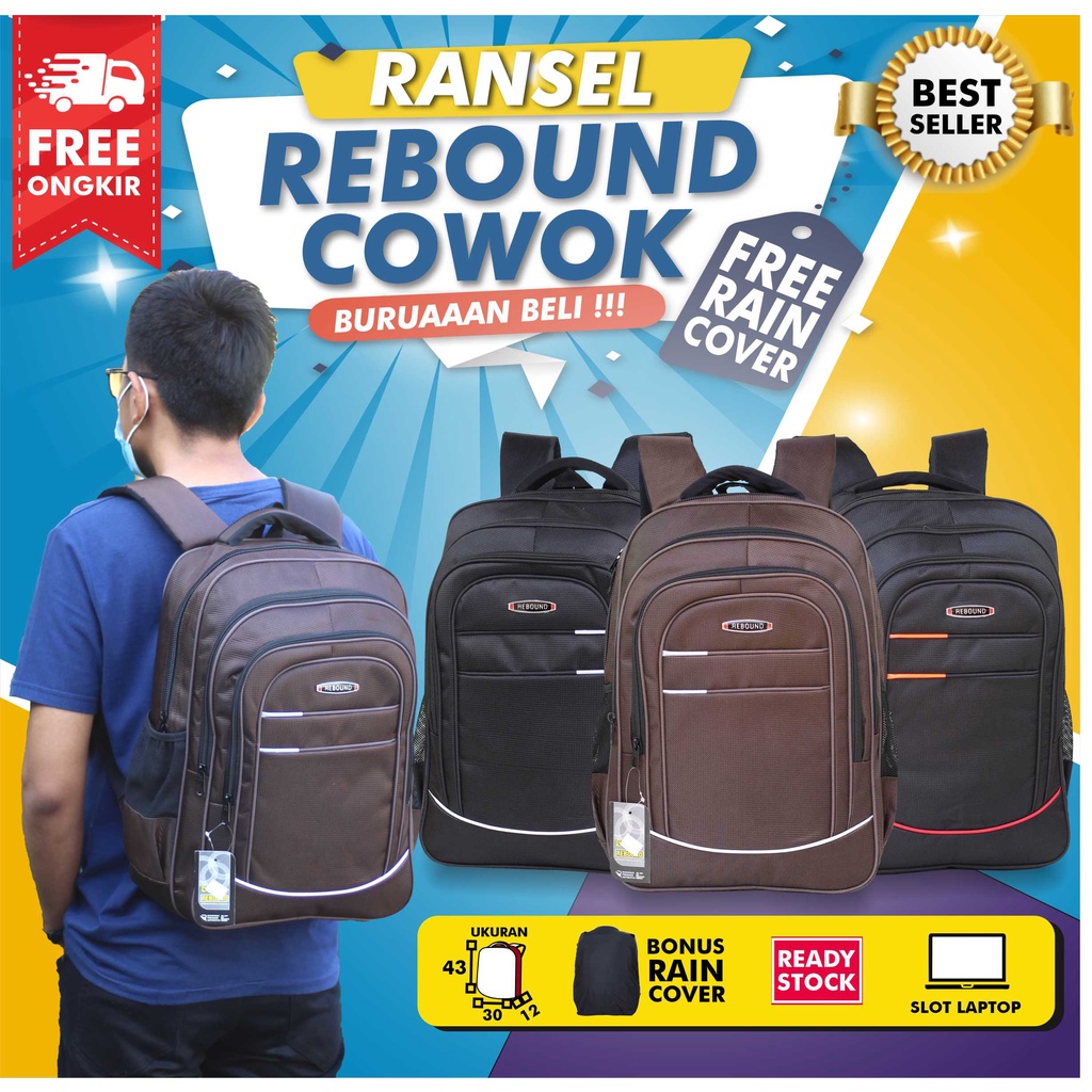 Tas Rebound Distro Pria Ransel Gendong SMP SMA Backpack Punggung Laki-Laki Keren Berkualitas