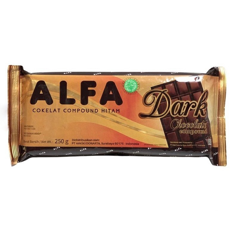 

COKLAT ALFA 250gr - COKELAT ALFA - DARK CHOCOLATE COMPOUND 250 gr