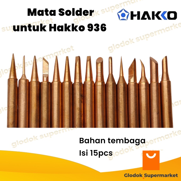 Mata Solder Tembaga untuk Hakko 936 Tip Solder 15pcs