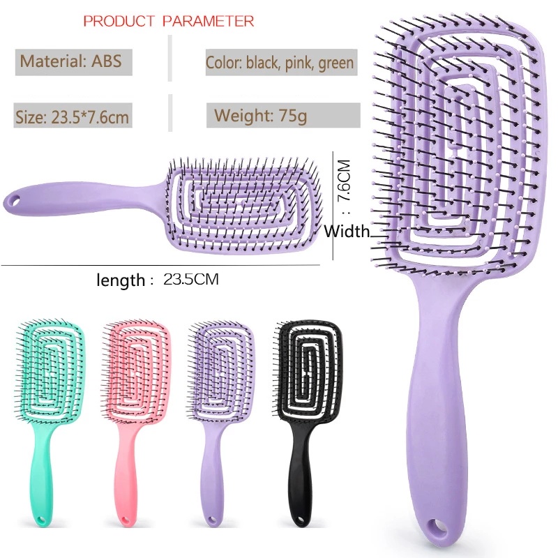 1 Piece Detangling Brush Hair Scalp Massage Comb / Wet Curly Detangle Hair Brush for Salon Hairdressing Styling Tools