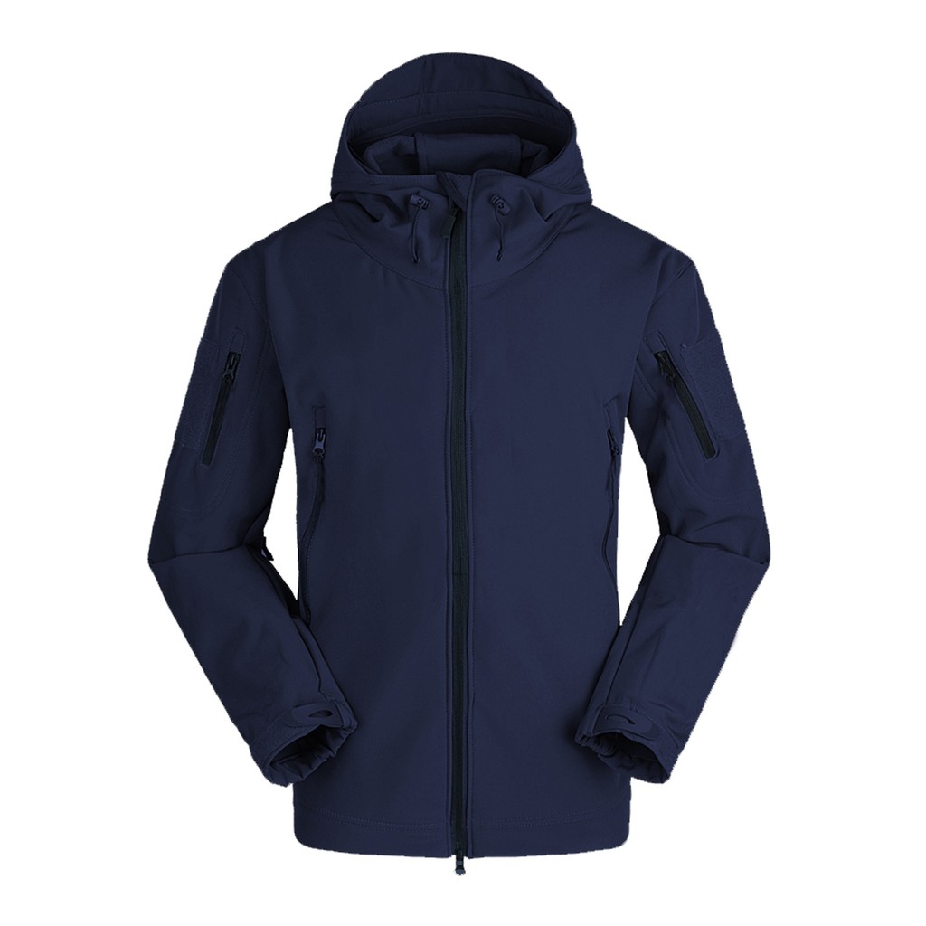 Jaket Bravo Biru Navy Sharkskin Import Waterproof Tactical [anti air] 5 Warna