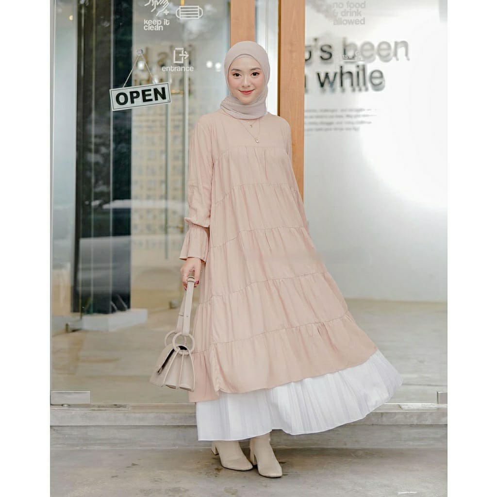 GFS CEMPAKA RAYON DIAMOND TUNIK TULLE RUFFLE