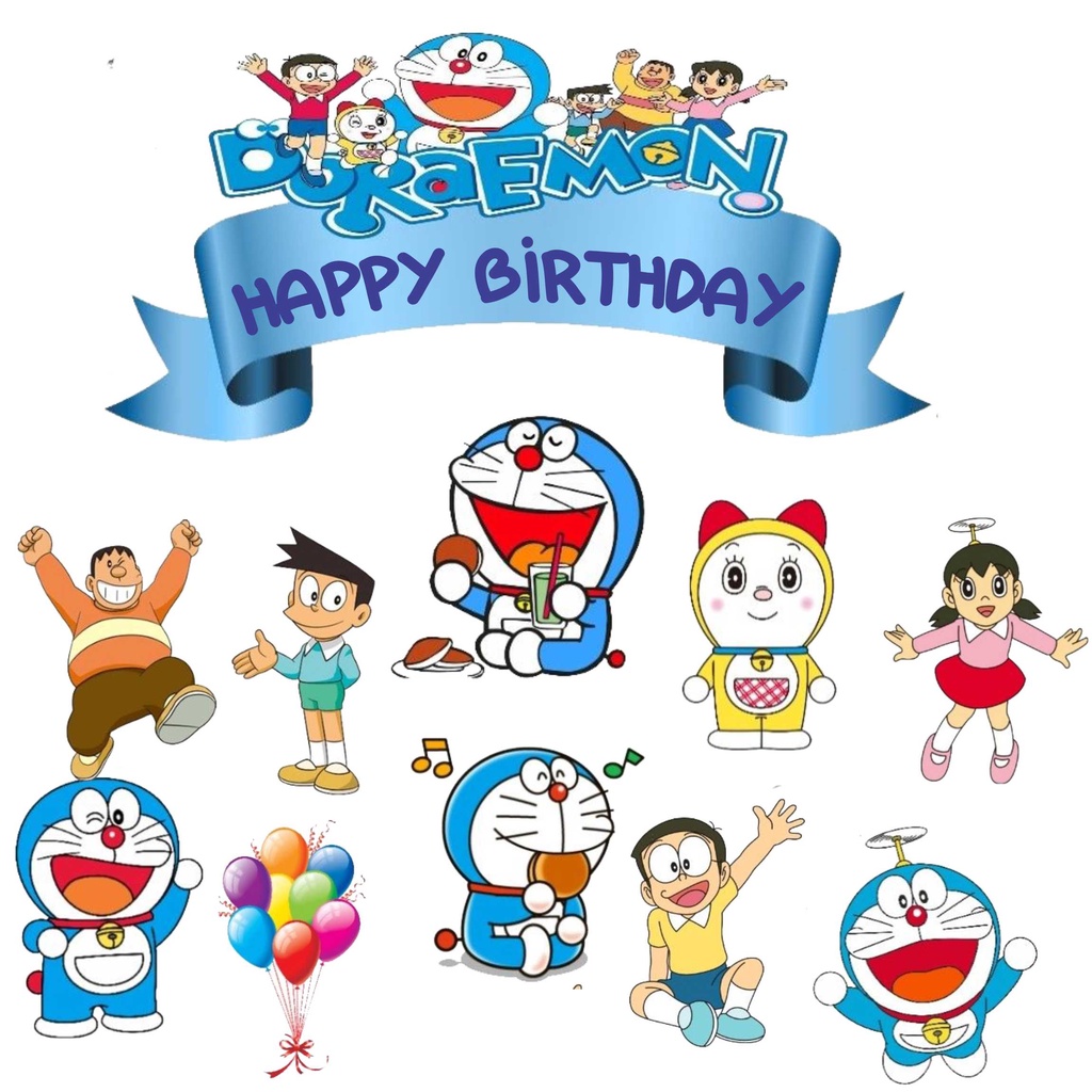 Jual TOPPER ULTAH TOPPER CAKE TOPPER ULANG TAHUN / HIASAN KUE DORAEMON