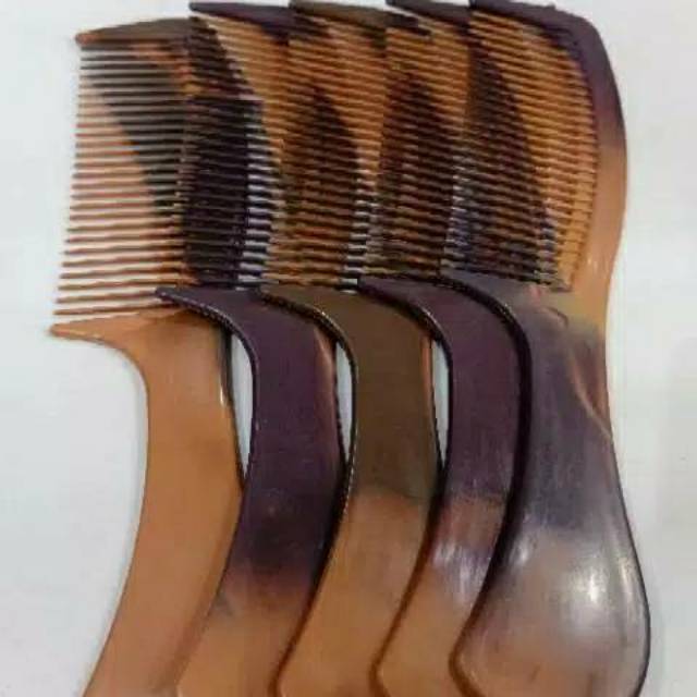 Sisir Rambut JADUL Warna Coklat corak etnik dan warna polos Model Golok dan Lurus