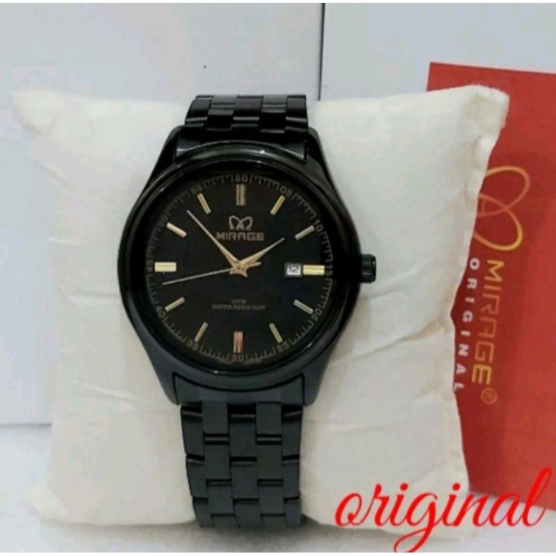jam tangan pria;MIRAGE M8300BRP-Mhitam full~ORIGINAL WATER RESISTANT~TGL~STAINLESS