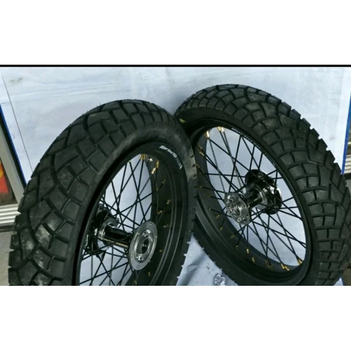 Velg Supermoto Paket Ban Lebar - Siap Pasang Klx 150 Dtracker Bf - Variasi Motor
