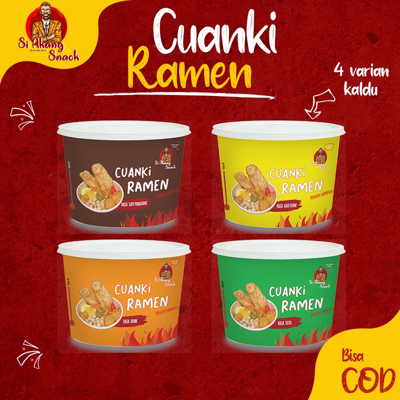 CUANKI RAMEN INSTAN BY SI AKANG SNACK JELETOT CINGCAY ENTIN SAMIRAOS SUTUY CEWOL KALOCA BACIDUK URAT