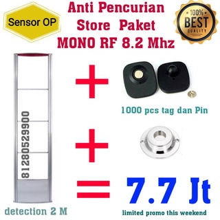 Sensor OP Alarm Butik Anti Pencurian Paketan Promo Mono RF 1000 tag pin dan Pelepas Murah  Bagus