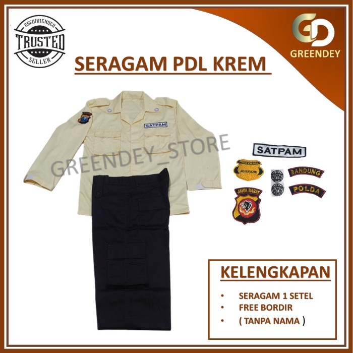 TERMURAH- BAJU SERAGAM PDL SECURITY TERBARU COKLAT POLRI KEAMANAN MURAH BANDUNG - PDL COKLAT, M