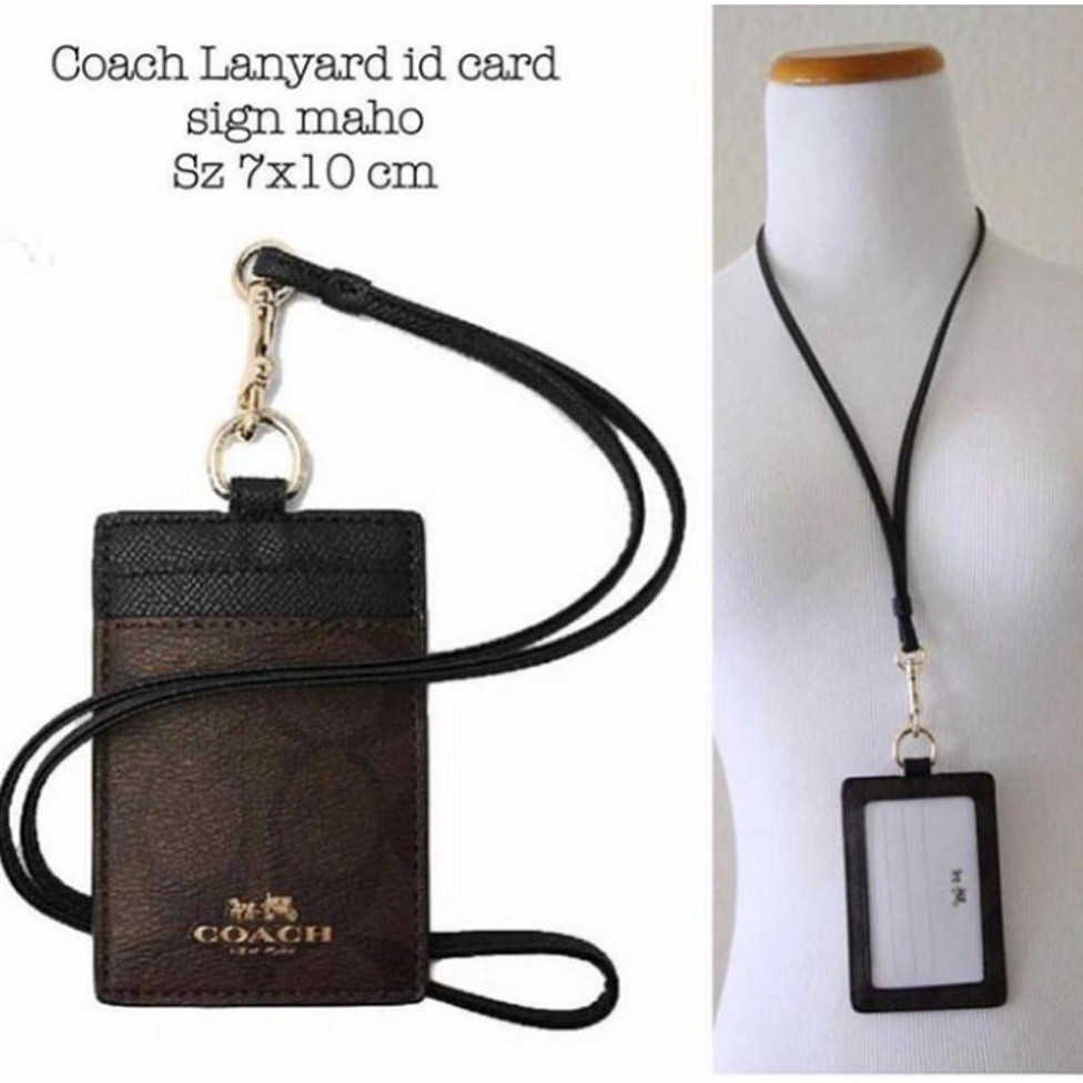 

Lanyard coach ID name tag signature sign maho mahogany new original