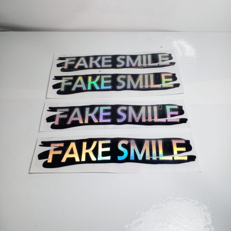 stiker fake smile sticker cutting 14cmx3cm stiker motor dan helm murah