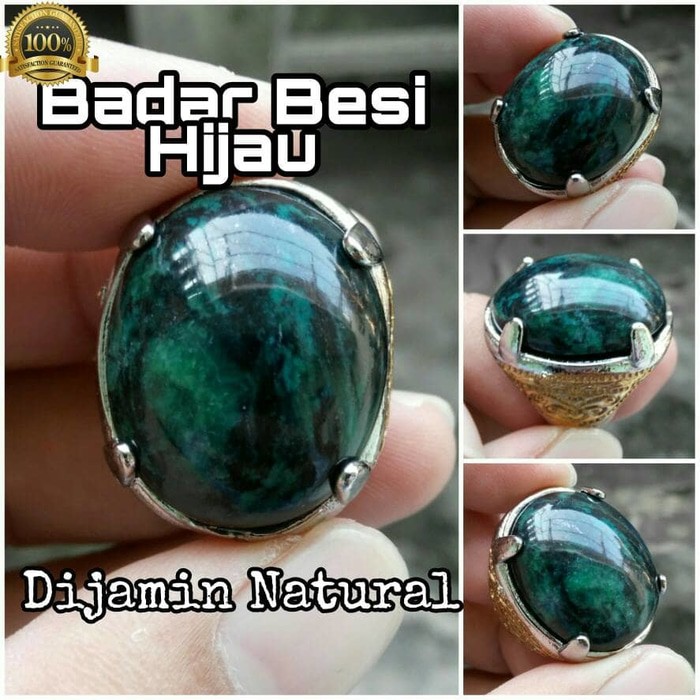 SALE CINCIN BADAR BESI HIJAU WARNA MIRIP BACAN ASLI NATURAL BATU AKIK KOLEKSI