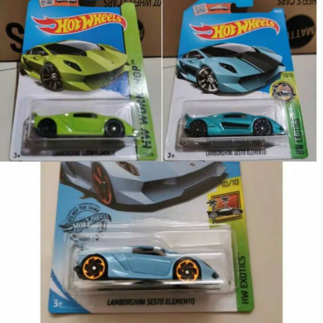 Hot Wheels Lamborghini Sesto Elemento Biru Hijau basic reguler lambo hw hotwheels terbaru 2020