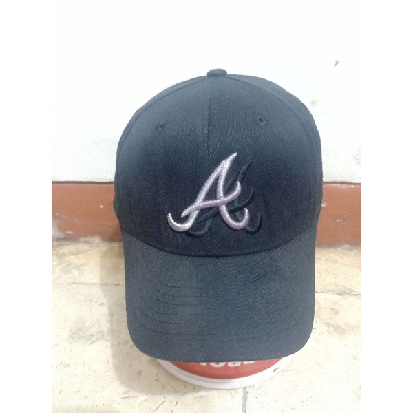 Topi MLB original logo A hitam second bekas