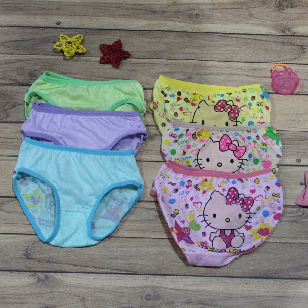 Celana Dalam Anak Perempuan Essen Kids / CD ANAK Cewek Kombinasi Celana Dalam Karakter Hello Kitty CD Segitiga Anak