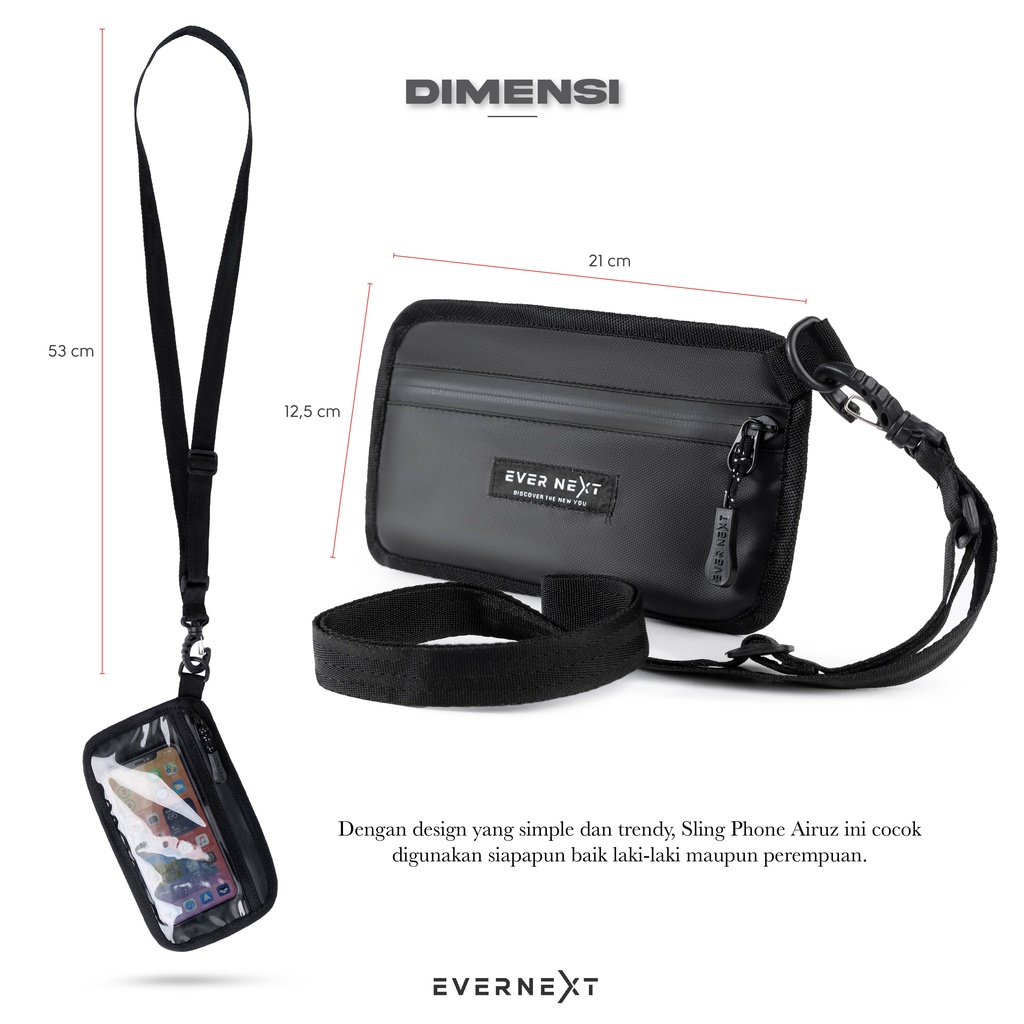 Sling Phone Wallet Airuz Dompet Gantung Handphone Anti Air Waterproof Pouch Jalan Outdoor Kerja COD