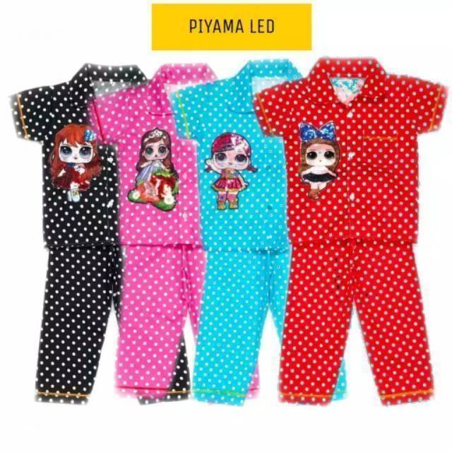 Piyama LED LOL anak  1 5tahun BISA  PILIH WARNA Baju  tidur 