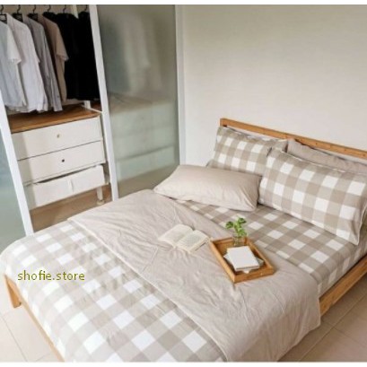 Sprei Aesthetic ala Korea katun lokal motif emily khaki uk Sprei Aesthetic ala Korea katun lokal motif emily khaki uk