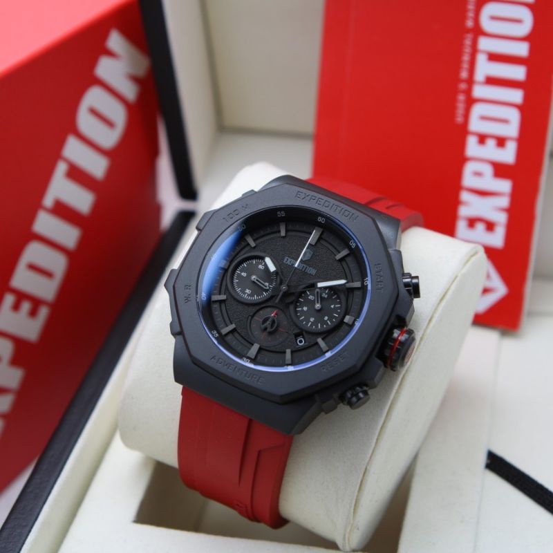 JAM TANGAN PRIA EXPEDITION EXP 6618 MERAH EXP 6618 ORIGINAL