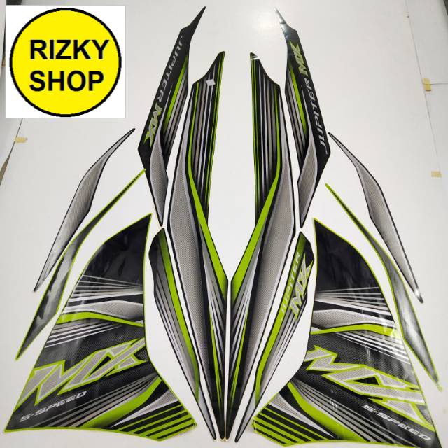 stiker striping motor yamaha Jupiter  mx new 135 2012 hitam hijau