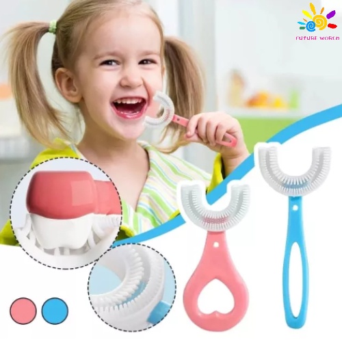 Sikat Gigi Anak 2-6 tahun Bentuk U Bahan Silikon Sikat Gigi Bayi YS4