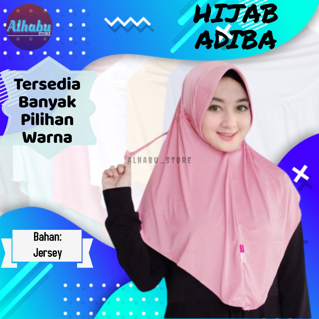 Jilbab Hijab Kerudung Instan Instant Bergo Maryam Murah Syari Rabbani Terbaru Jersey SERUT ADIBA A1