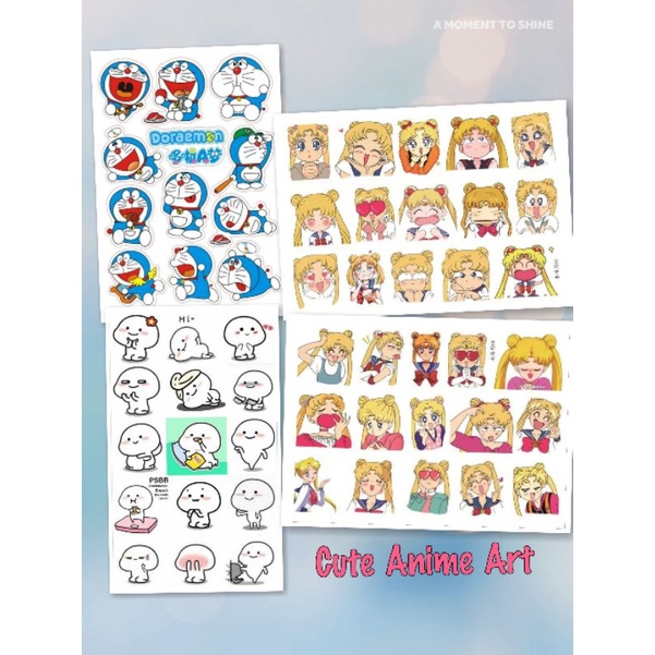 

(COD) Sticker Aesthethic Anime Art Desain Lucu Dekorasi buat Buku dan Laptop.